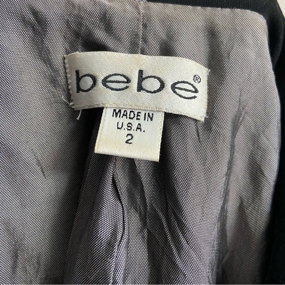 Y2K Vintage Bebe Blazer Jacket Button Up Long Black Size 2 See Description - Picture 9 of 11